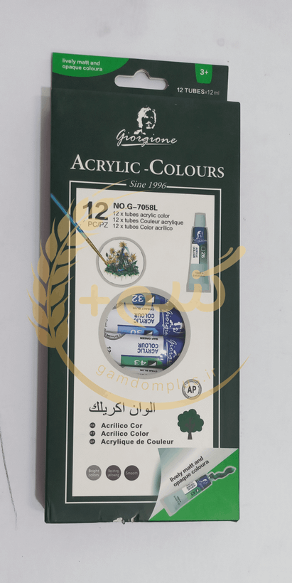 رنگ اکریلیک 12 تایی giorgione