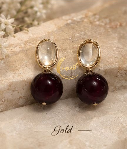 گوشواره گیلاسی مدل نگین دار