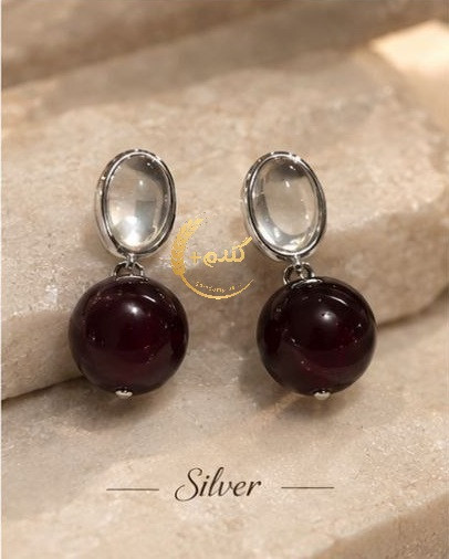 گوشواره گیلاسی مدل نگین دار