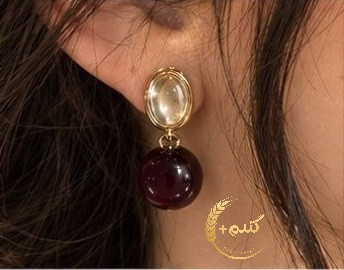 گوشواره گیلاسی مدل نگین دار