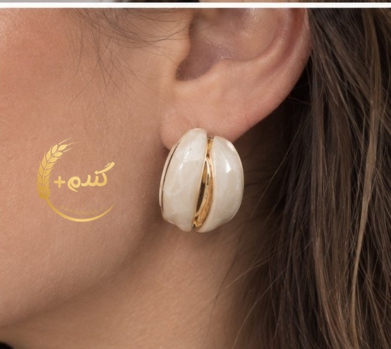 گوشواره میناکاری شده طرح صدف