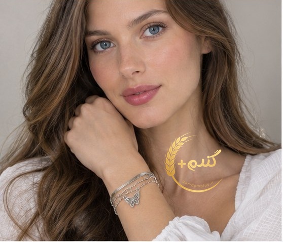 دستبند سه لاین طرح پروانه
