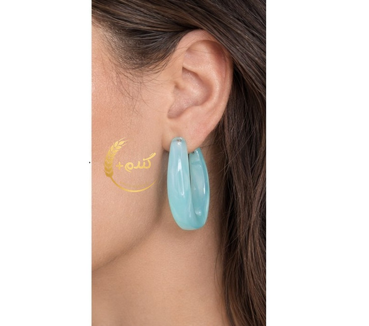 گوشواره شیشه ای حلقه ای پک 3 جفتی