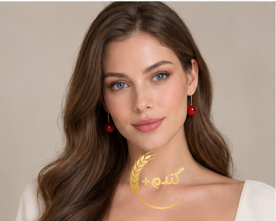 گوشواره فانتزی طرح گیلاس