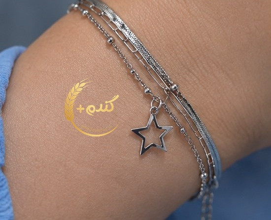 دستبند سه لاین طرح ستاره